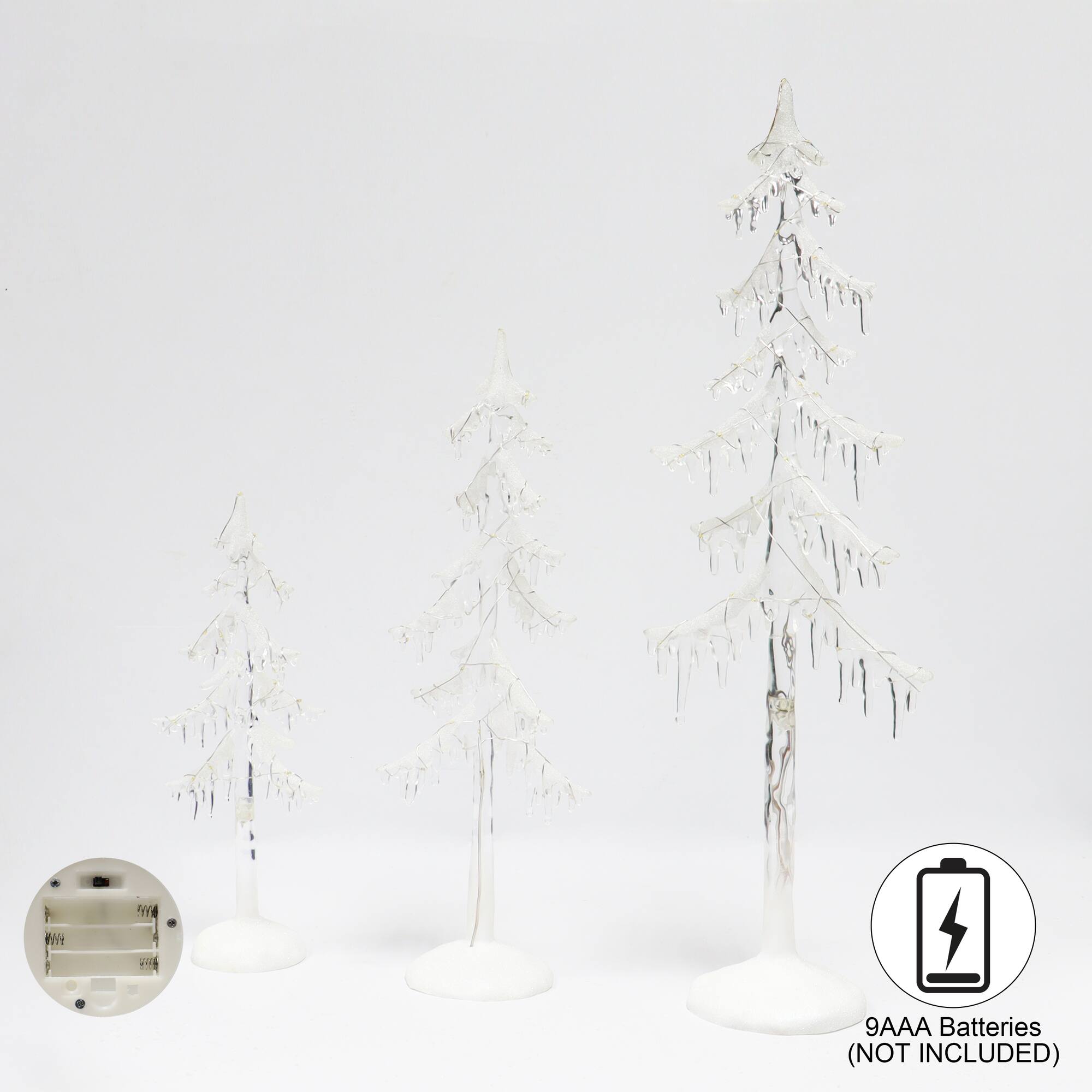 Moments in Time Acrylic Icicle Christmas Trees Set